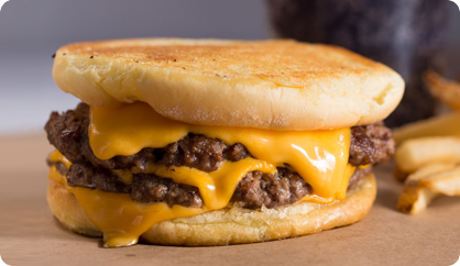 Cheeeesy Burger <br>チーズたっぷりハンバーガー
